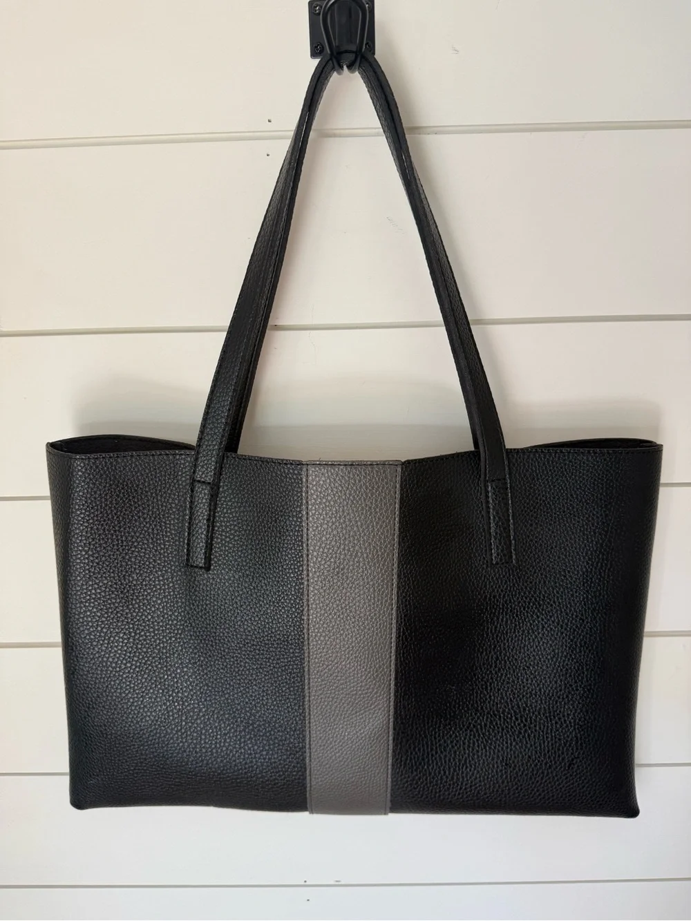 Vince Camuto Luck Tote Large Black Gray Laptop Tablet Organizer